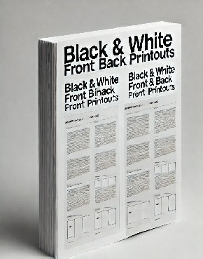 black and white printouts