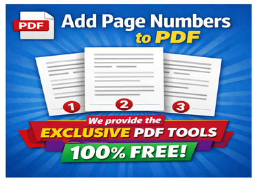 Add page numbers to PDF online tool interface